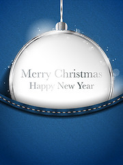 Image showing Merry Christmas Happy New Year Ball Silver in Jeans Pocket