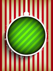 Image showing Merry Christmas Happy New Year Ball on Stripe Background