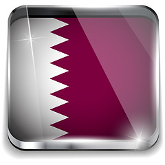 Image showing Qatar Flag Smartphone Application Square Buttons