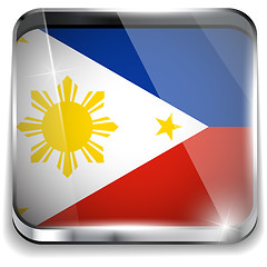 Image showing Philippines Flag Smartphone Application Square Buttons