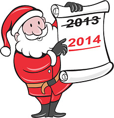 Image showing New Year 2014 Santa Claus Scroll Sign