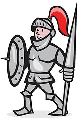 Image showing Knight Shield Holding Lance Cartoon