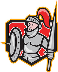 Image showing Knight Shield Lance Crest Cartoon