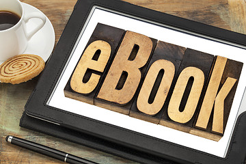 Image showing ebook word on digital tablet