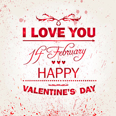 Image showing Happy Valentines Day background. I Love You background.