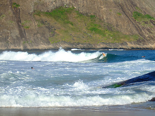 Image showing Surfing in Itacoatiara beach