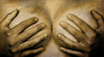 Image showing Hands covering breasts