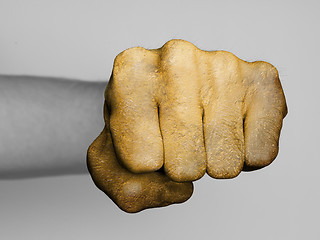 Image showing Fist of a man punching