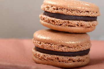 Image showing Delicious Chocolate Macaron Cookies