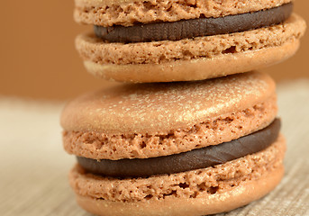 Image showing Delicious Chocolate Macaron Cookies