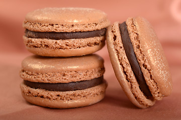 Image showing Delicious Chocolate Macaron Cookies