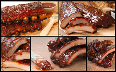 Image showing Collage of delicious BBQ foods