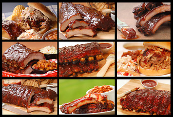 Image showing Collage of delicious BBQ foods