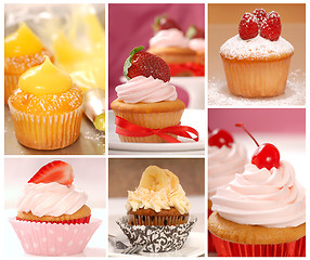 Image showing Collage of various cupcakes