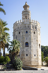 Image showing Magnificent Tower of gold in Seville