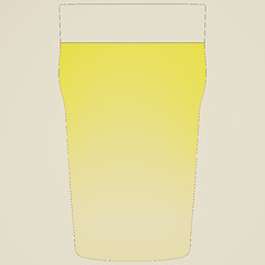Image showing Vintage look A pint of lager