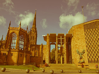 Image showing Retro looking Coventry Cathedral