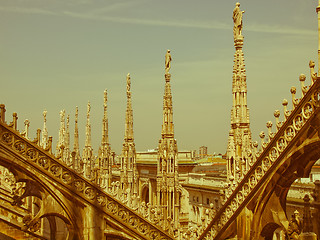 Image showing Retro looking Duomo, Milan