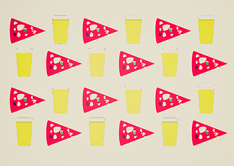 Image showing Vintage look Beer and pizza