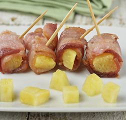 Image showing Bacon And Pineapple Appetizer