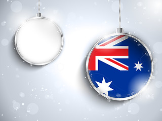 Image showing Merry Christmas Silver Ball with Flag Australia