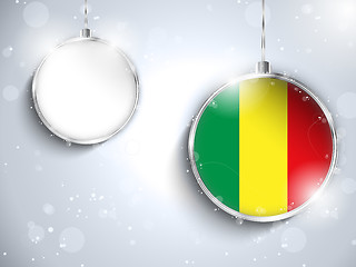 Image showing Merry Christmas Silver Ball with Flag Mali