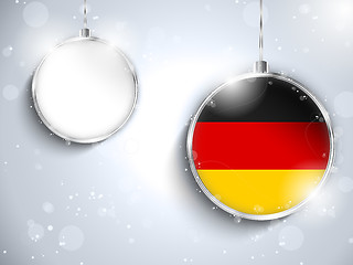 Image showing Merry Christmas Silver Ball with Flag Germany