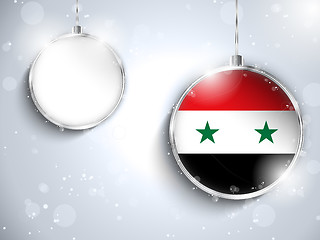Image showing Merry Christmas Silver Ball with Flag Syria
