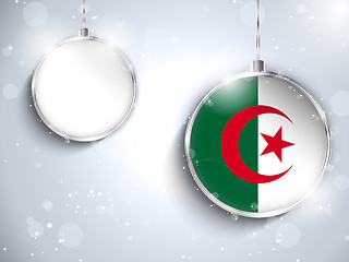 Image showing Merry Christmas Silver Ball with Flag Algeria