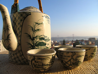 Image showing Tea on terrace