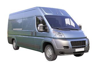 Image showing Blue commercial delivery van isolated