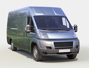 Image showing Blue commercial delivery van