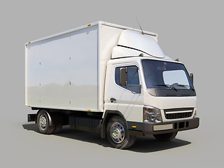 Image showing White commercial delivery truck