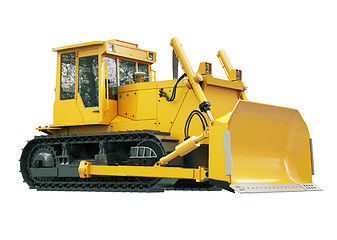 Image showing Heavy crawler bulldozer  isolated 