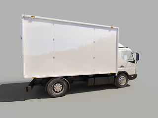 Image showing White commercial delivery truck