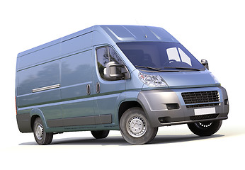 Image showing Blue commercial delivery van