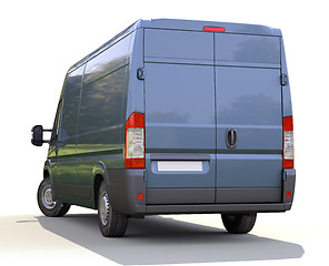 Image showing Blue commercial delivery van