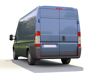 Image showing Blue commercial delivery van