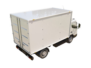 Image showing White commercial delivery truck