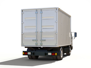 Image showing White commercial delivery truck