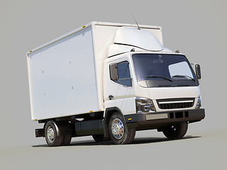 Image showing White commercial delivery truck