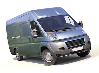 Image showing Blue commercial delivery van