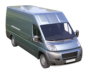 Image showing Blue commercial delivery van isolated