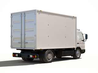 Image showing White commercial delivery truck