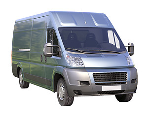 Image showing Blue commercial delivery van isolated