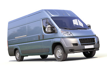 Image showing Blue commercial delivery van