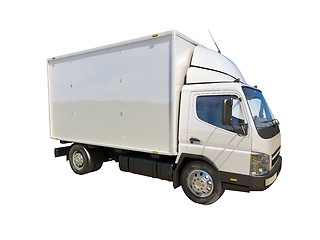 Image showing White commercial delivery truck