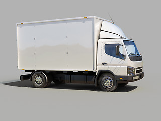 Image showing White commercial delivery truck