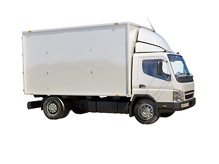 Image showing White commercial delivery truck