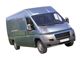 Image showing Blue commercial delivery van isolated